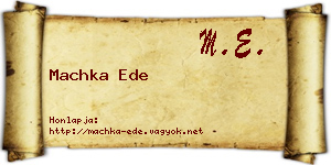 Machka Ede névjegykártya